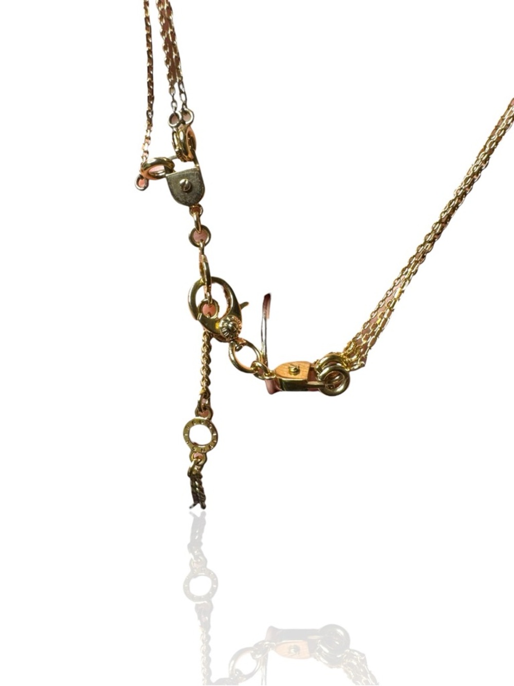 Henri Bendel Extremely Rare Gold-Tone Layered Necklace Emerald cut - Picture 8 of 10
